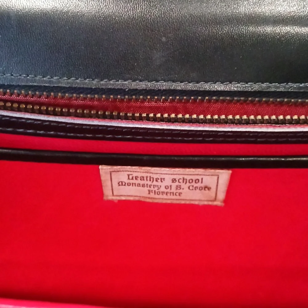 Black Shoulder Bag with Gold Accents